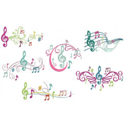 Stickserie - Colorful Music Noten